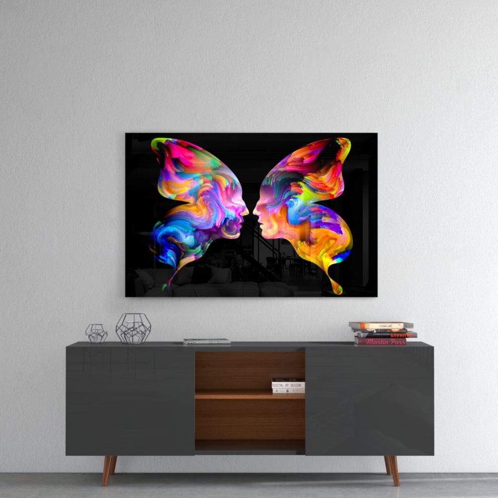 Artronauts Glass Print Butterfly Silhouettes