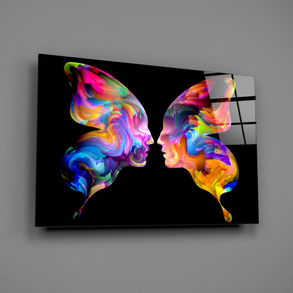 Artronauts Glass Print Butterfly Silhouettes