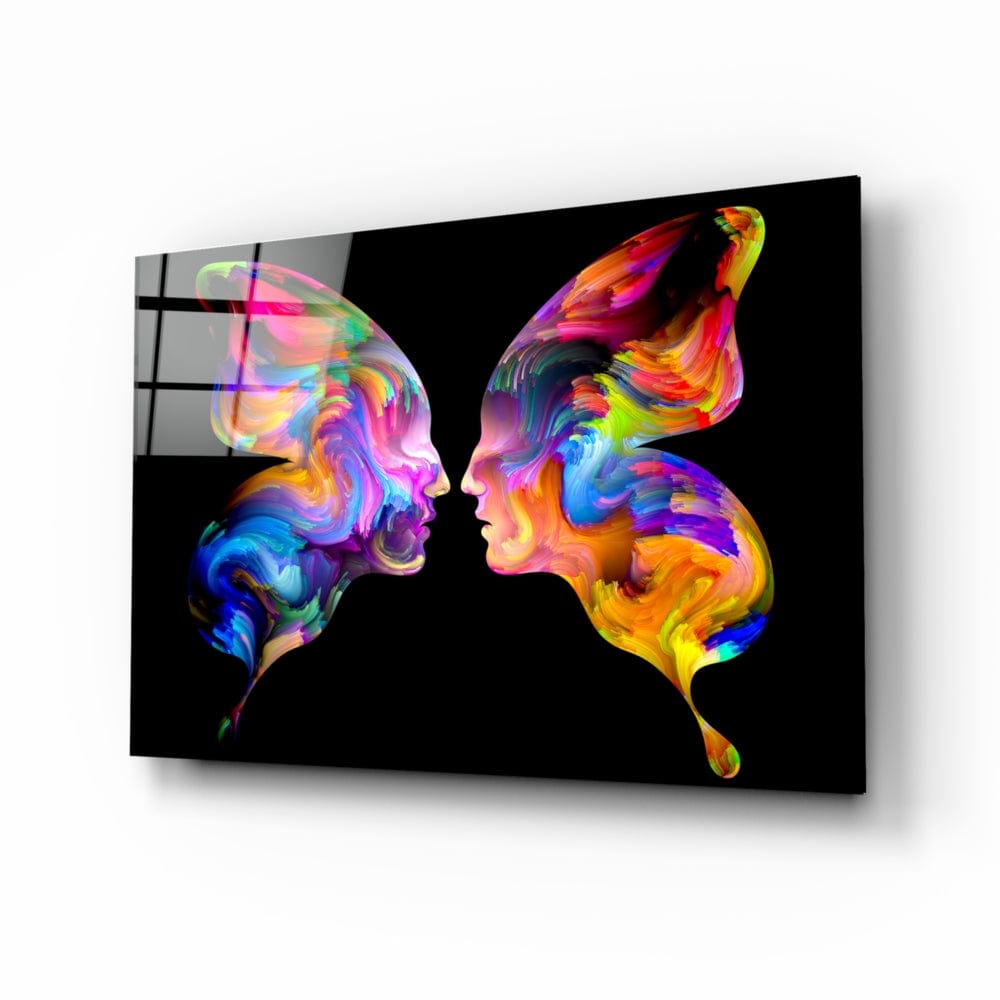 Artronauts Glass Print Butterfly Silhouettes