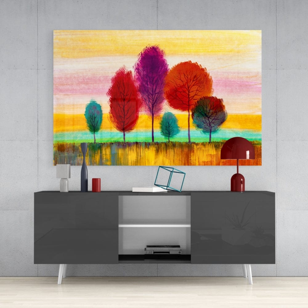 Artronauts Art Glass Print Colorful Trees II