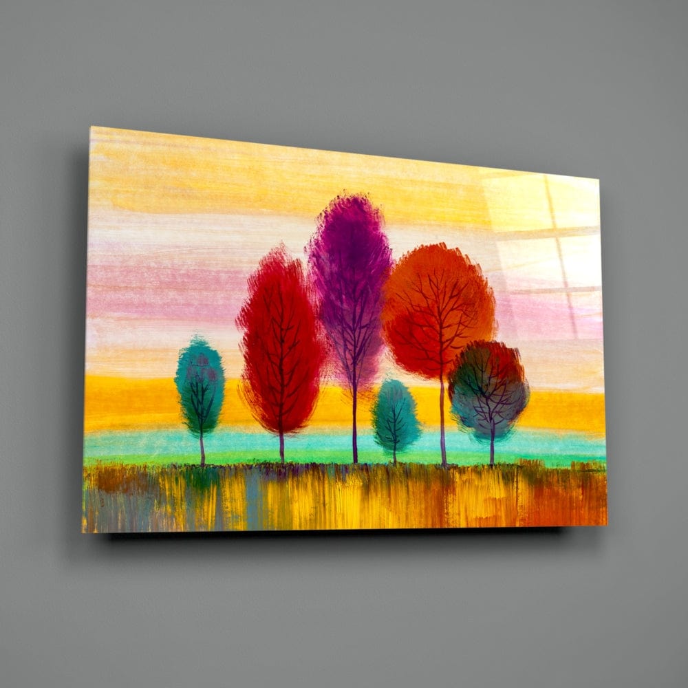 Artronauts Art Glass Print Colorful Trees II