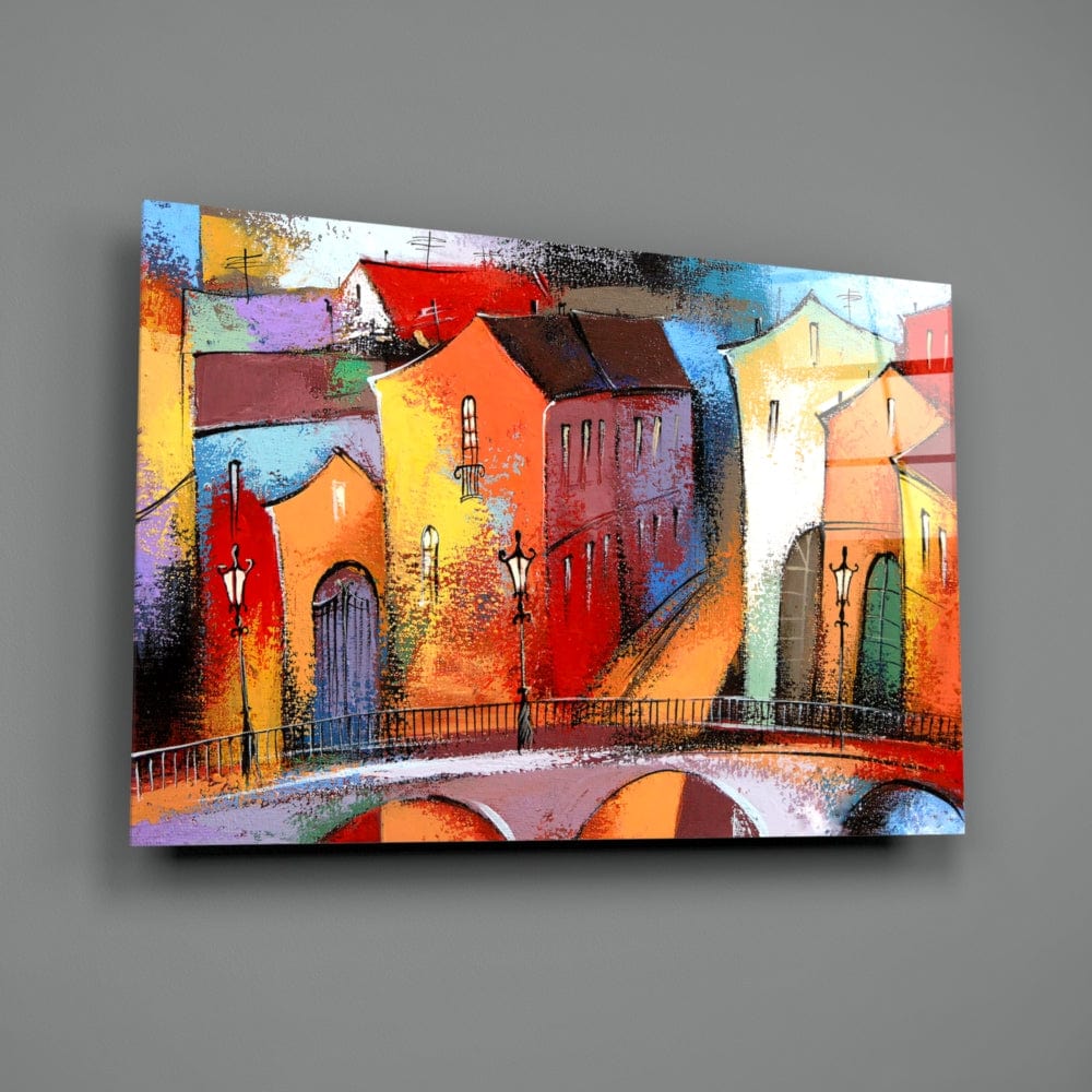 Artronauts Glass Print Colourful Town