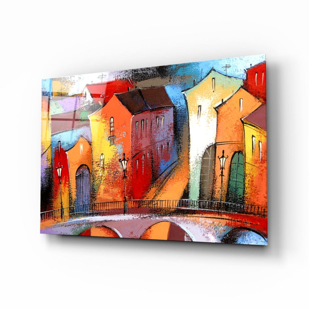 Artronauts Glass Print Colourful Town