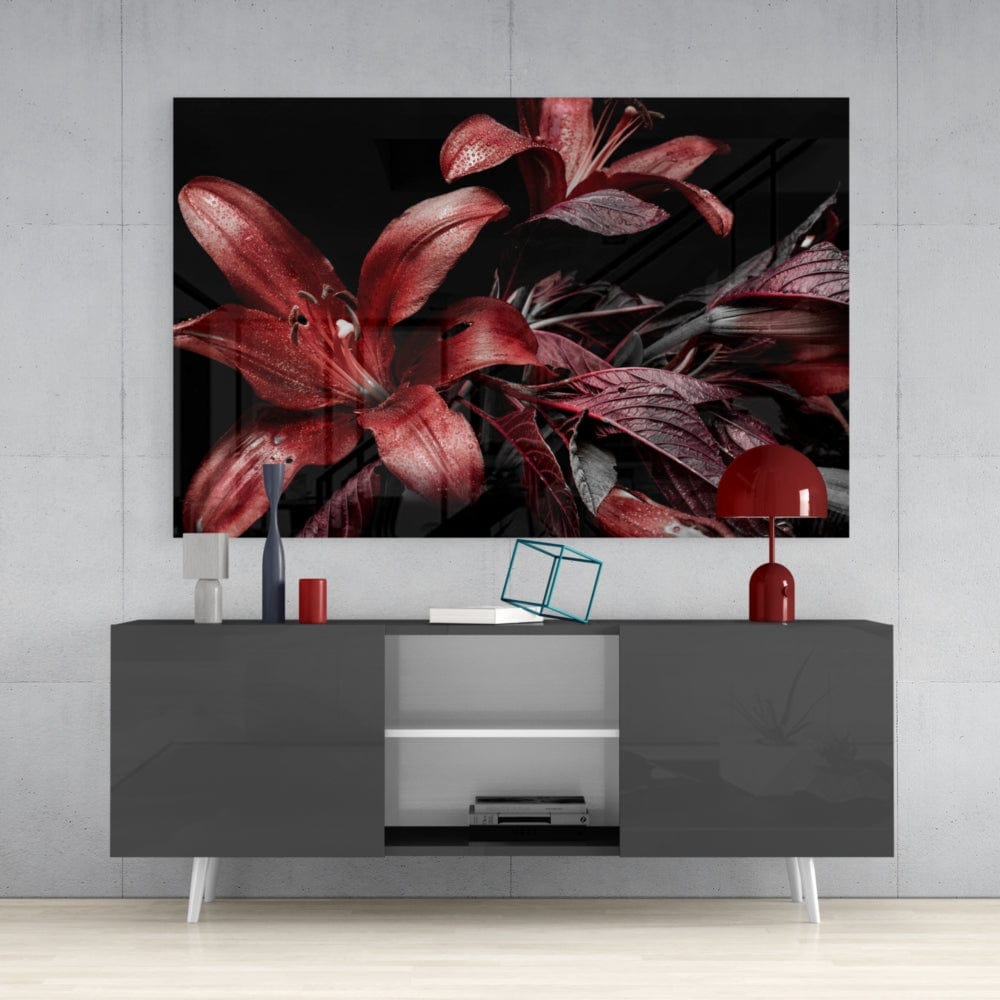 Artronauts Glass Print Red Flowers