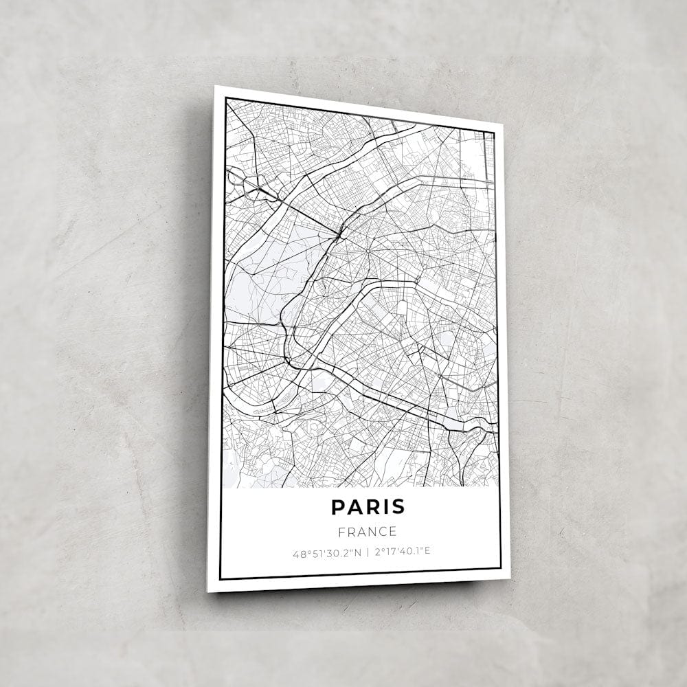 Artronauts Posters, Prints, & Visual Artwork Paris Map Glass Art - Glass Wall Art