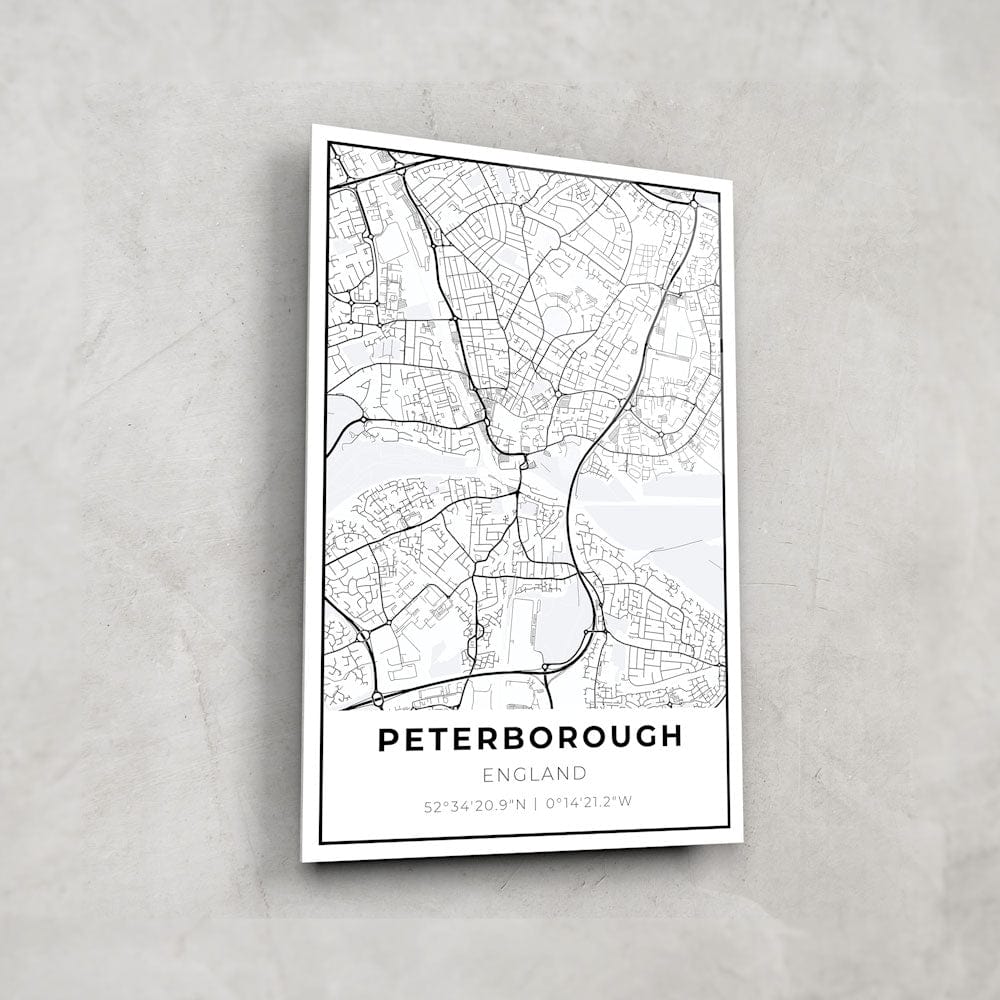 Artronauts Posters, Prints, & Visual Artwork Peterborough Map - Glass Wall Art
