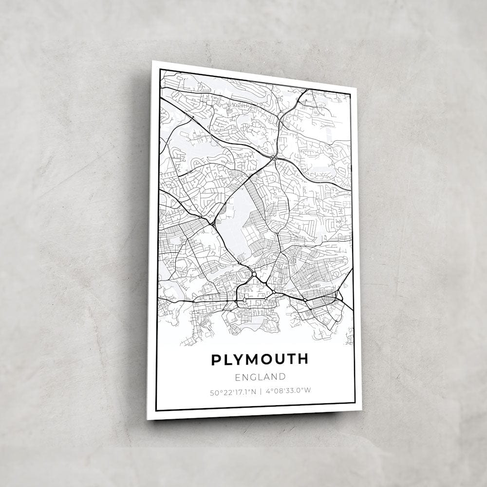Artronauts Posters, Prints, & Visual Artwork Plymouth Map - Glass Wall Art