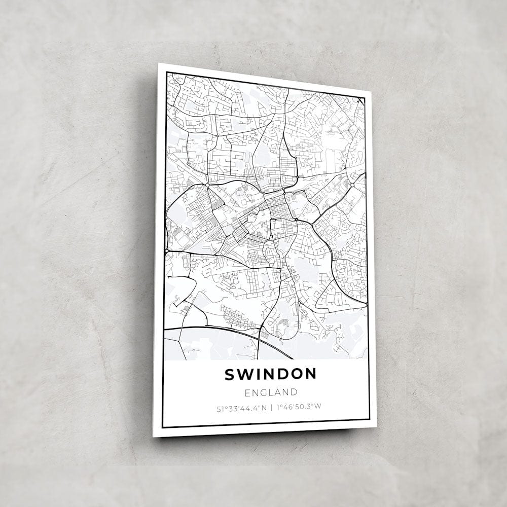 Artronauts Posters, Prints, & Visual Artwork Swindon Map - Glass Wall Art
