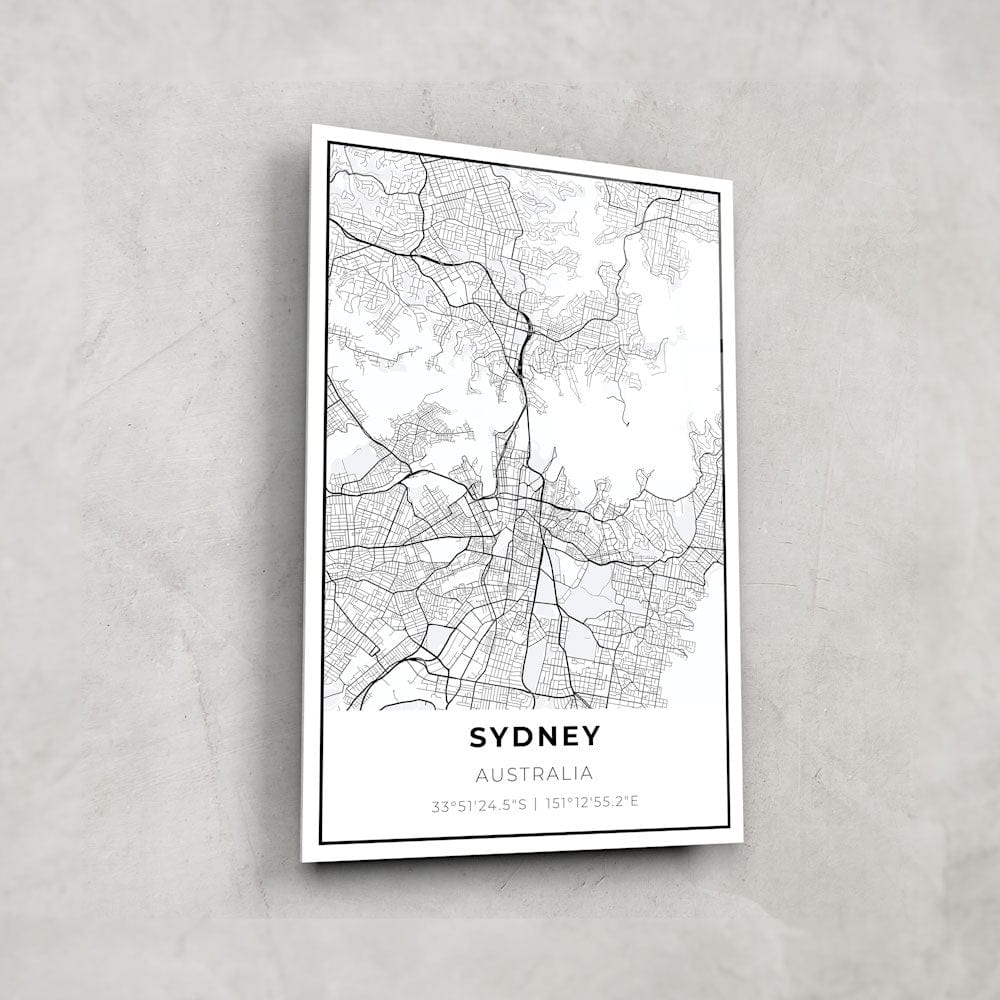 Artronauts Posters, Prints, & Visual Artwork Sydney Map - Glass Wall Art