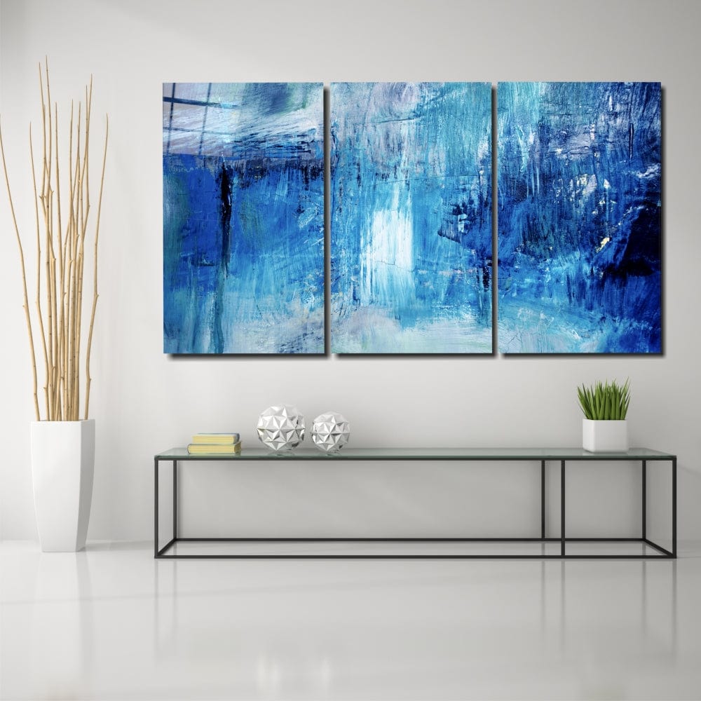 Artronauts Art Glass Print Abstract Blue - Trinity