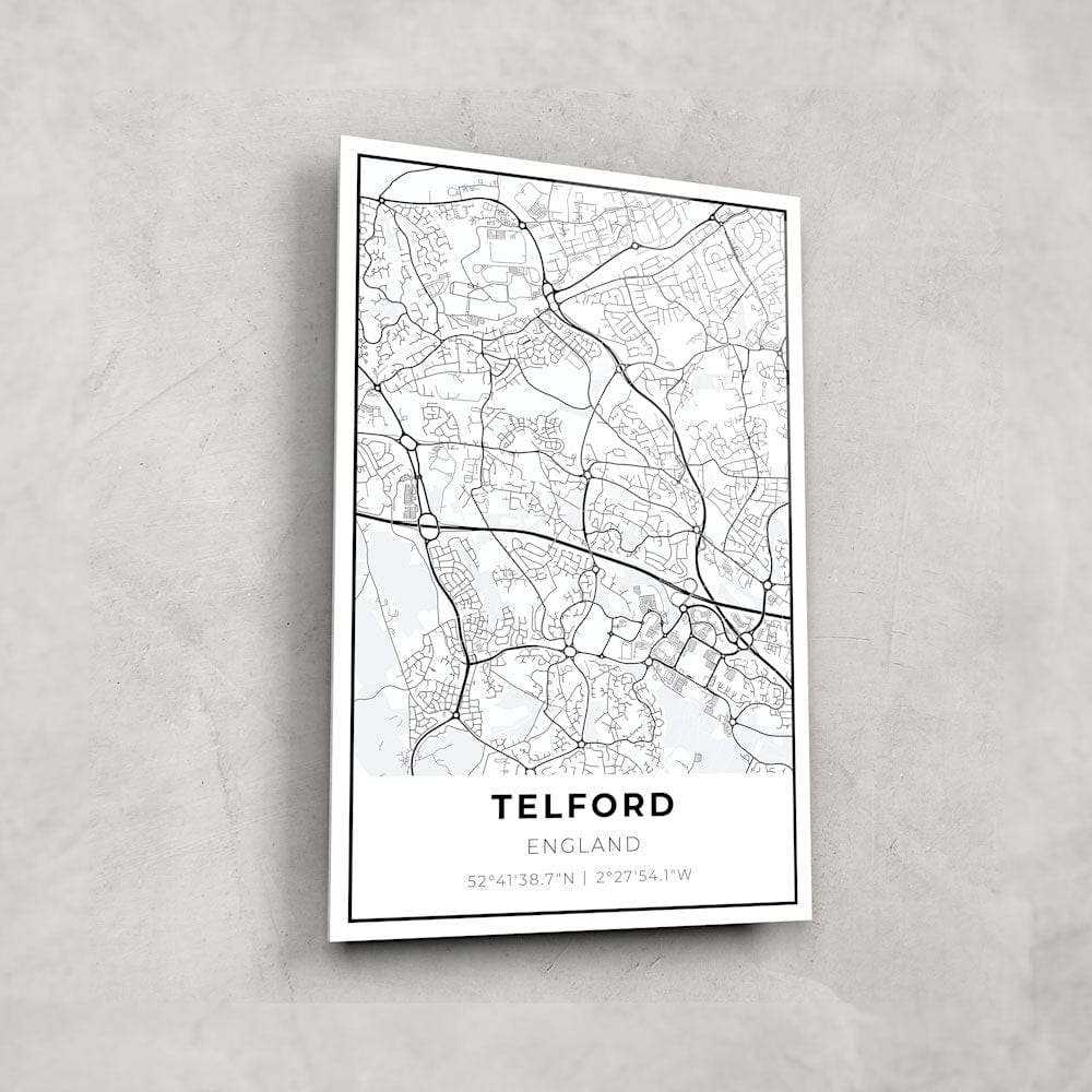 Artronauts Posters, Prints, & Visual Artwork Telford Map - Glass Wall Art