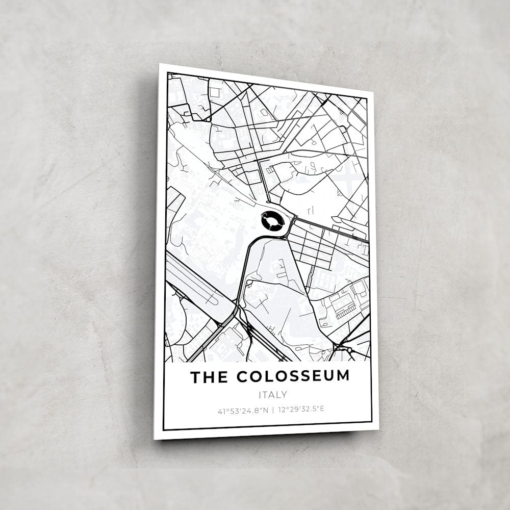 Artronauts Posters, Prints, & Visual Artwork The Colosseum Map - Glass Wall Art