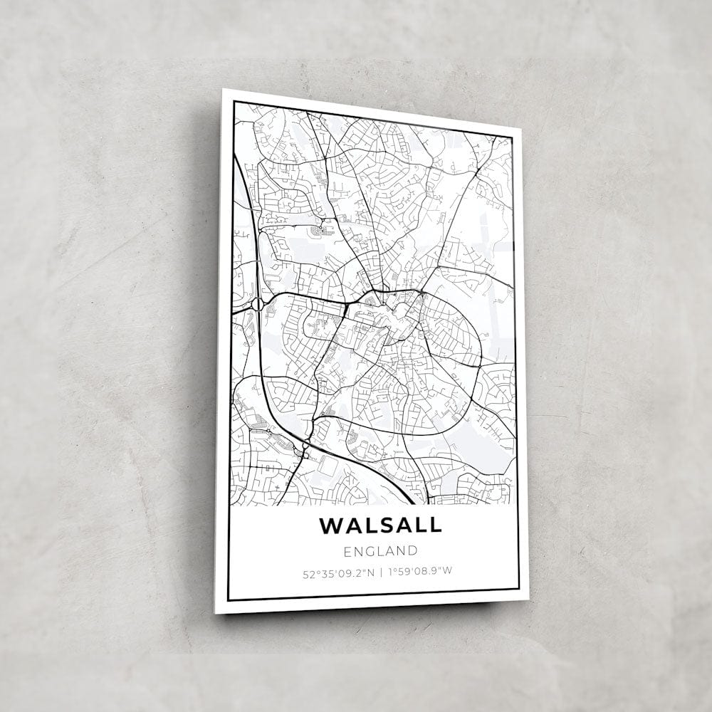 Artronauts Posters, Prints, & Visual Artwork Walsall Map - Glass Wall Art