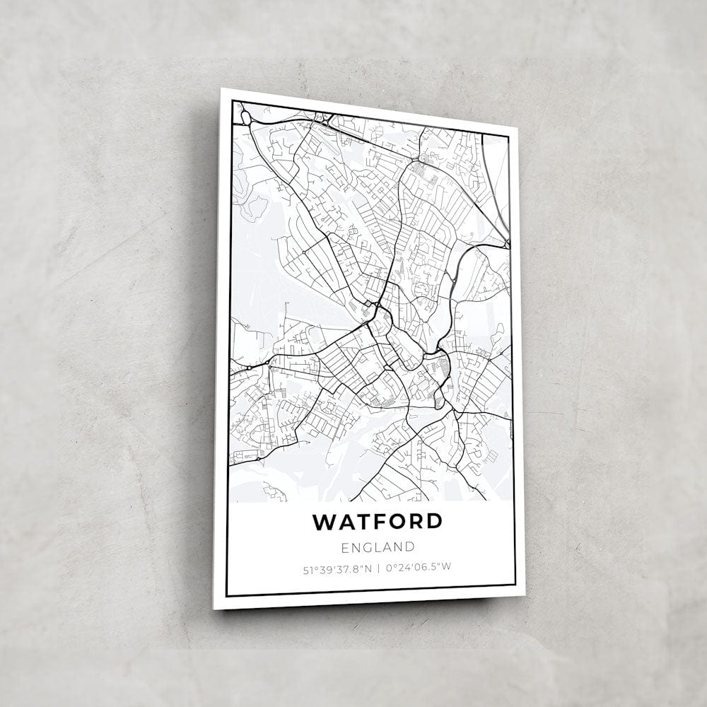 Artronauts Posters, Prints, & Visual Artwork Watford Map - Glass Wall Art