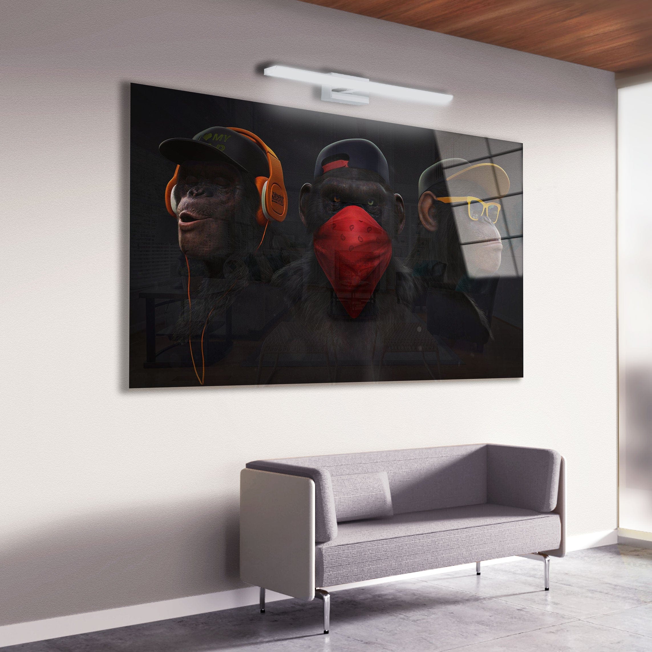 Artronauts Glass Print 3 Wise Monkeys Swag