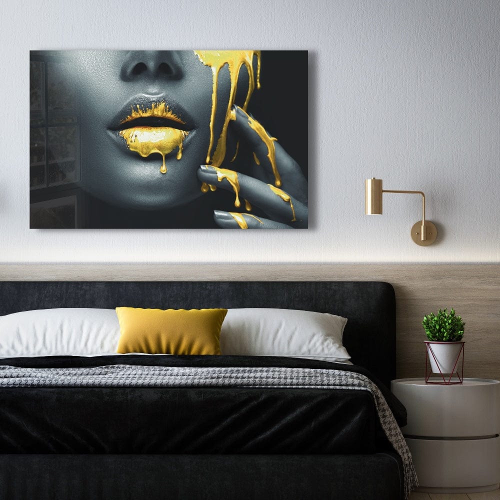 Artronauts Art Glass Print Yellow Lips