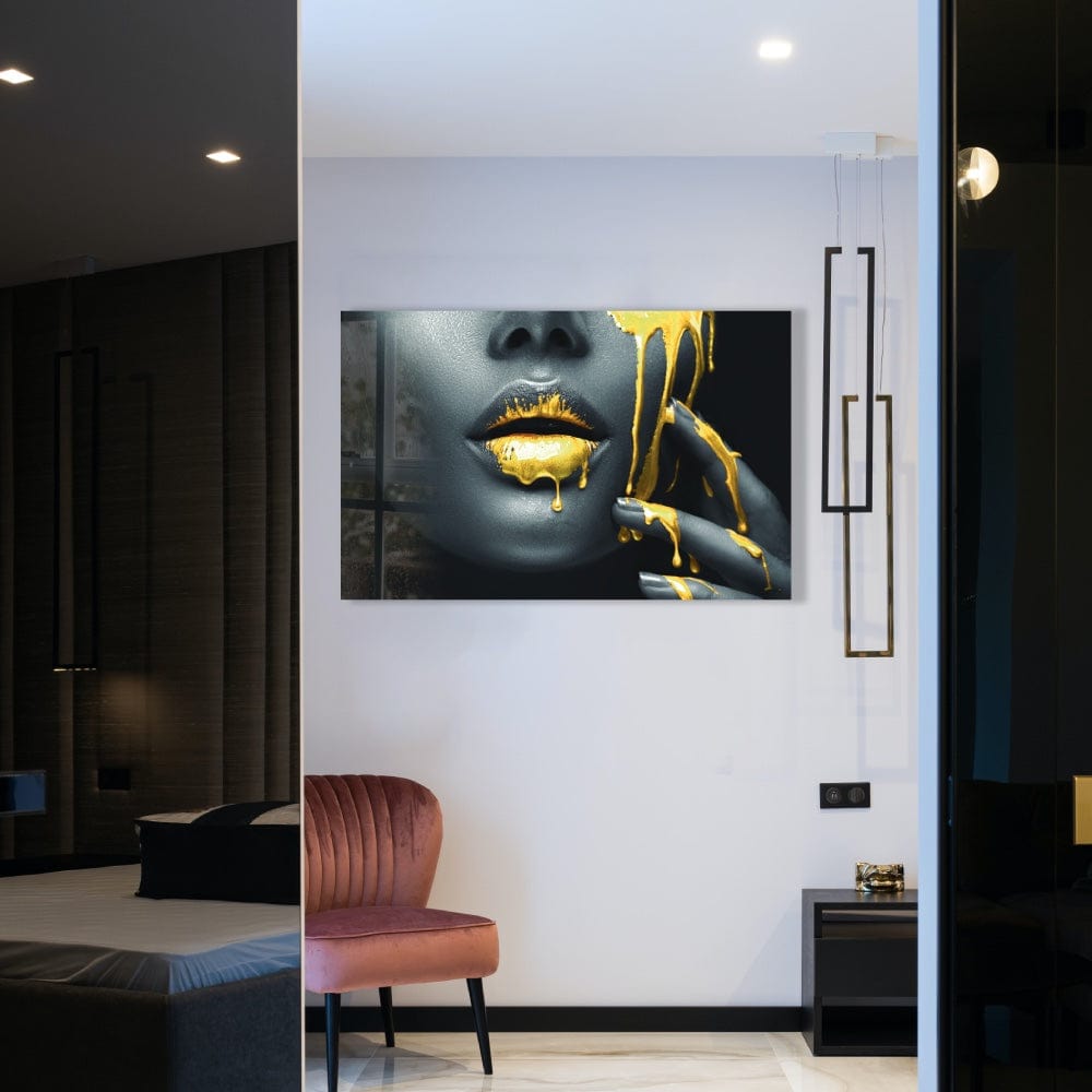 Artronauts Art Glass Print Yellow Lips