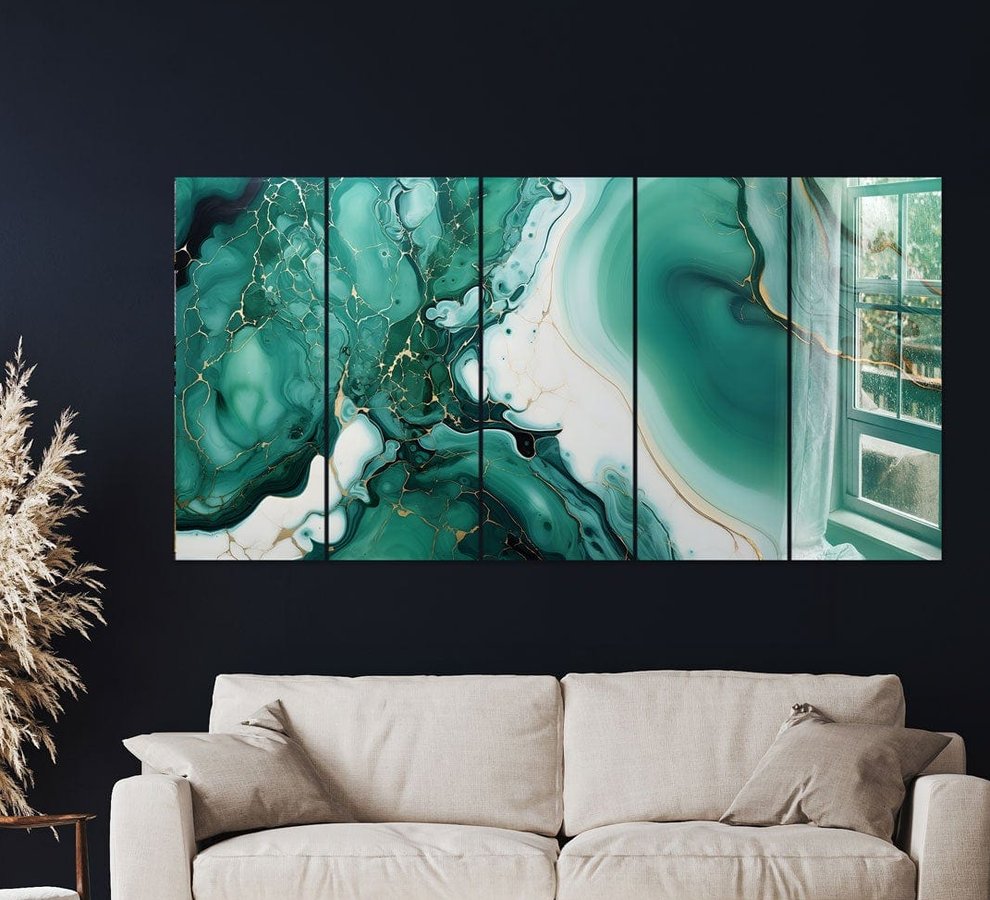 5 pieces glass wall art