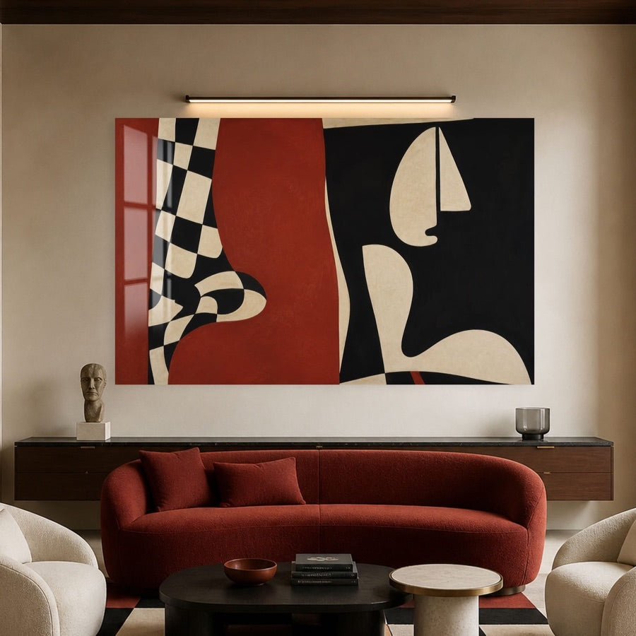 Abstract glass wall art