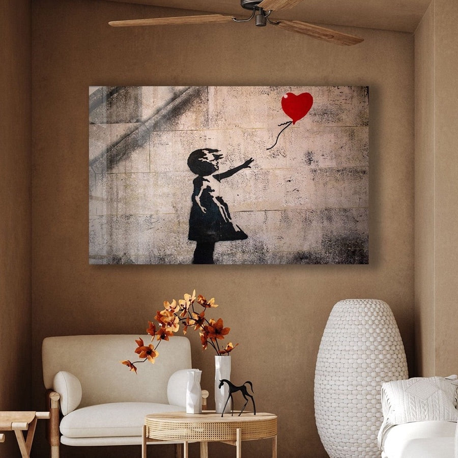 Banksy glass wall art