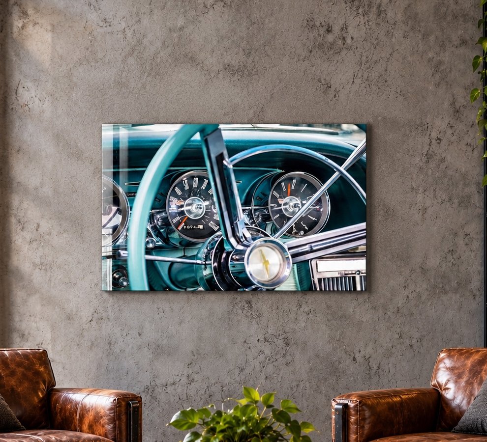 Car glass wall art