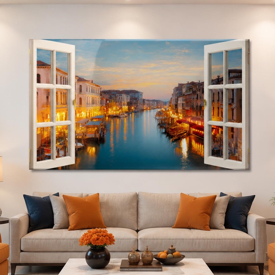 City glass wall art