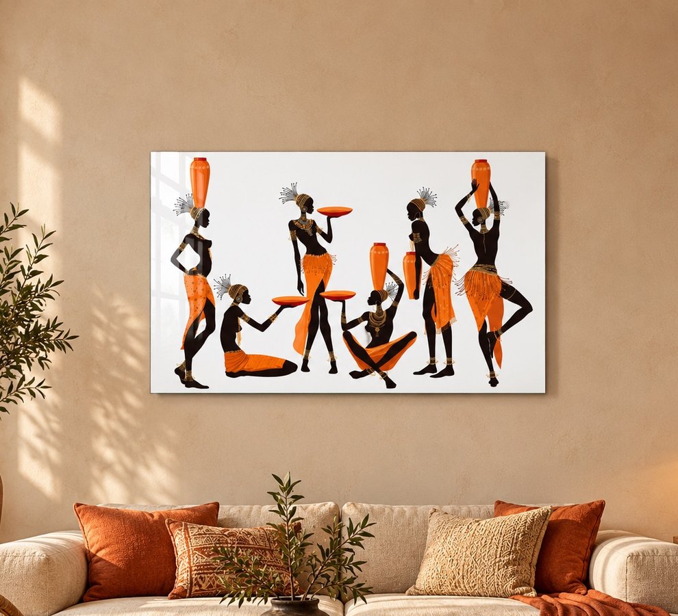 Ethnic african glass wall art