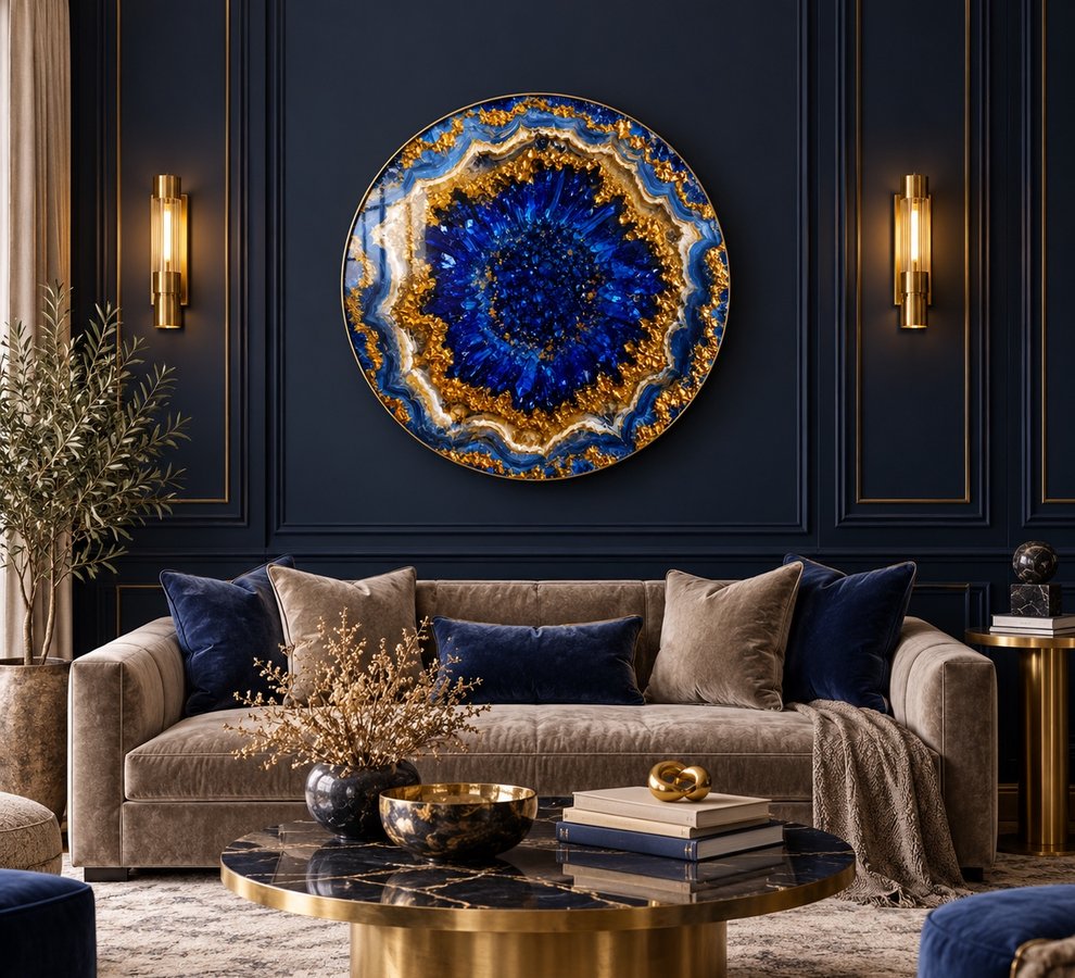 Round glass wall art