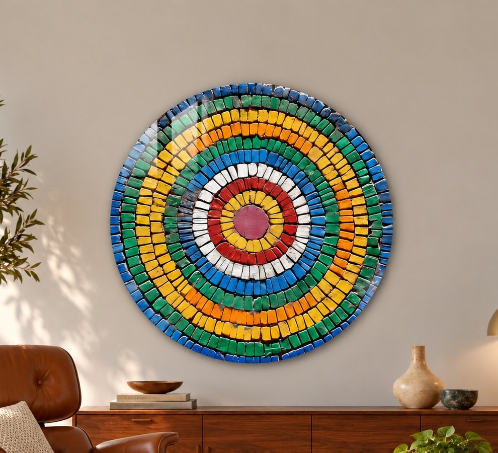 Shapes geometric glass wall art