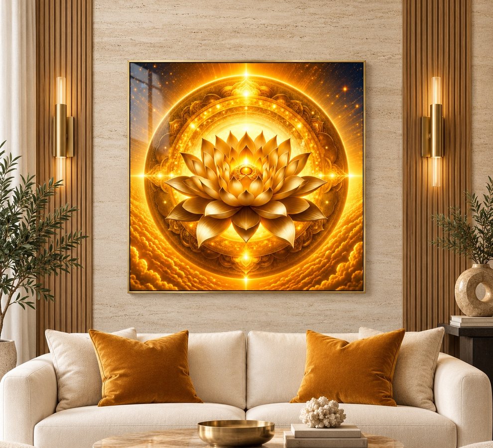 Square glass wall art