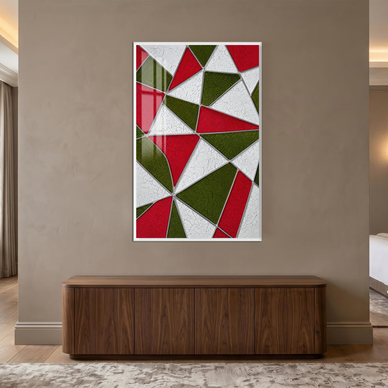 Crimson Mosaic with white frame
