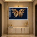 Artronauts Glass Print 18x12 cm | 7.1"x4.7" / White Crystal Wing Butterfly Glass Wall Art