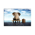 Artronauts Glass Print Elephant Waiting Seaside Glass Wall Art