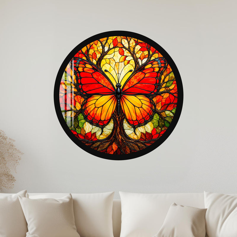 Autumn Butterfly Tree with black frame