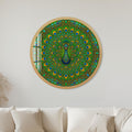 Emerald Peacock Mandala with black frame