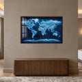 Frozen World Map with walnut frame