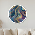 Brushed Metal Aurora Swirl with white frame