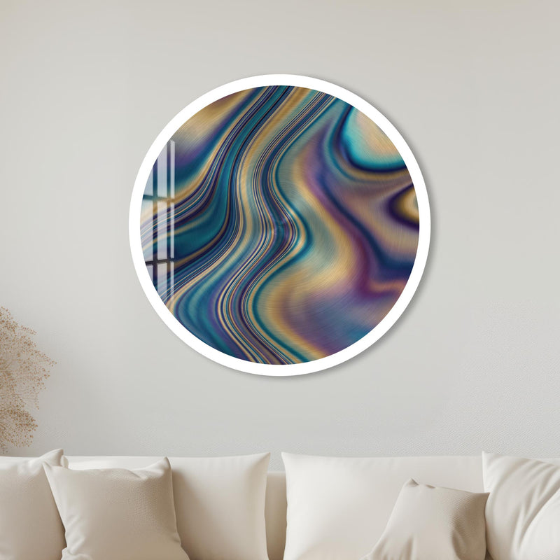 Brushed Metal Aurora Swirl with white frame