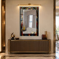 Gothic Stained Glass with silver frame