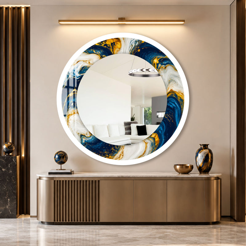 Gilded Ocean Swirl with white frame