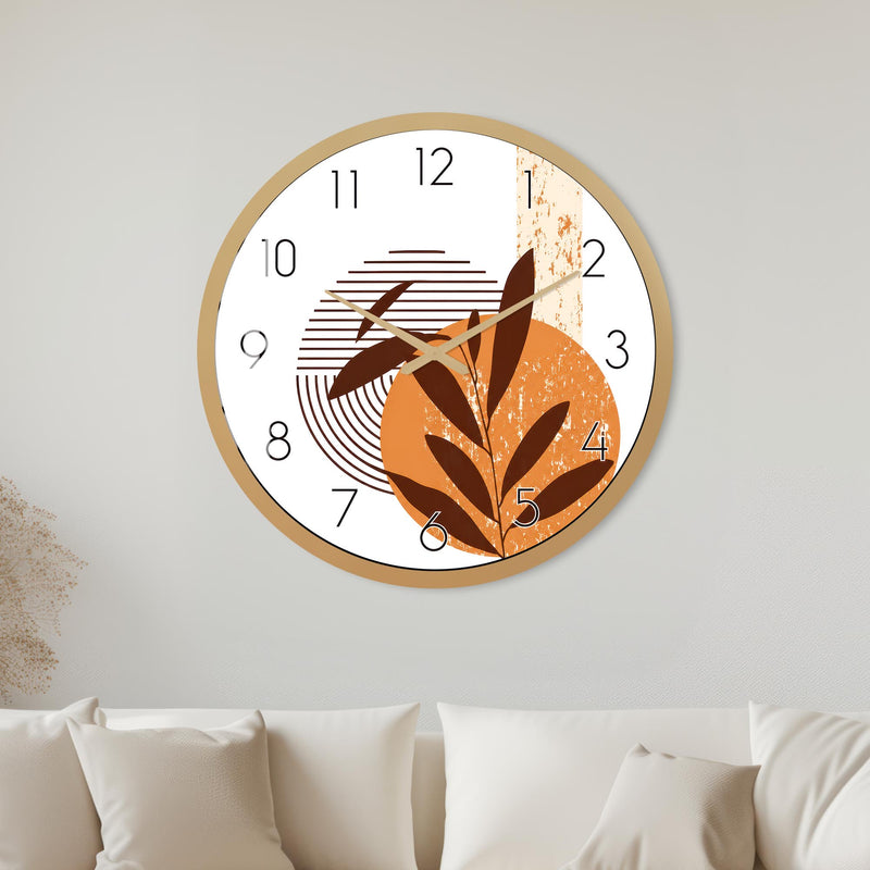 Terracotta Botanical Shapes with gold frame