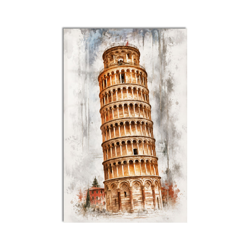 Leaning Tower Of Pisa product shot on white background