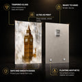 Golden Big Ben — tempered glass, ultra HD print, ready to hang