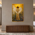 Golden Garden Angel with gold frame