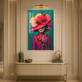 Floral Femme with silver frame