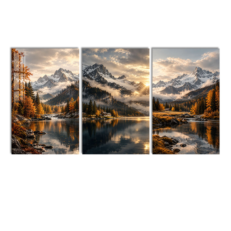 Autumn Alpine Lake lifestyle view