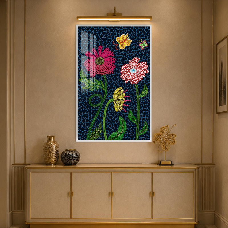 Dotted Midnight Garden with white frame