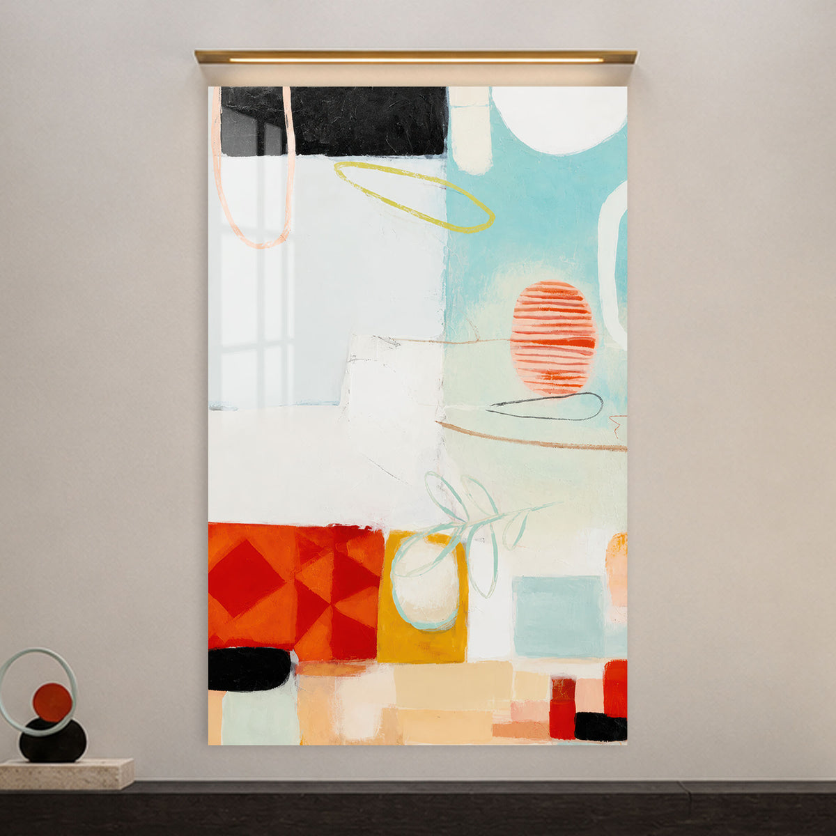 Playful Geometric Rhythm in a modern room