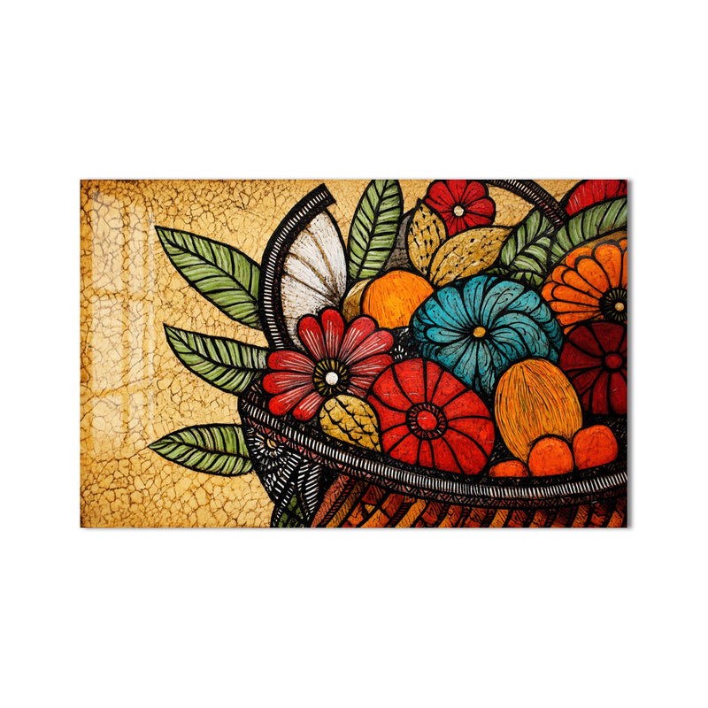 Rustic Floral Basket product shot on white background