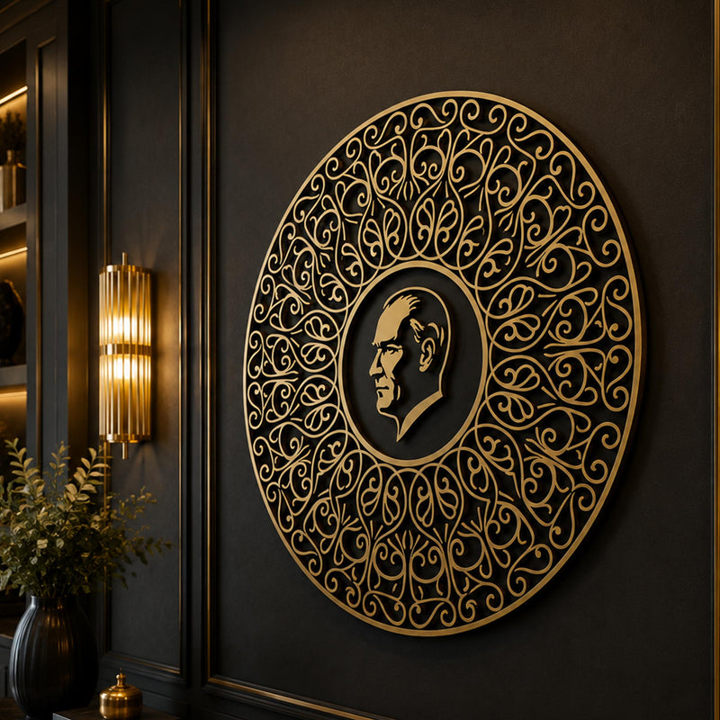 Gold Silhouette Portrait Medallion lifestyle view